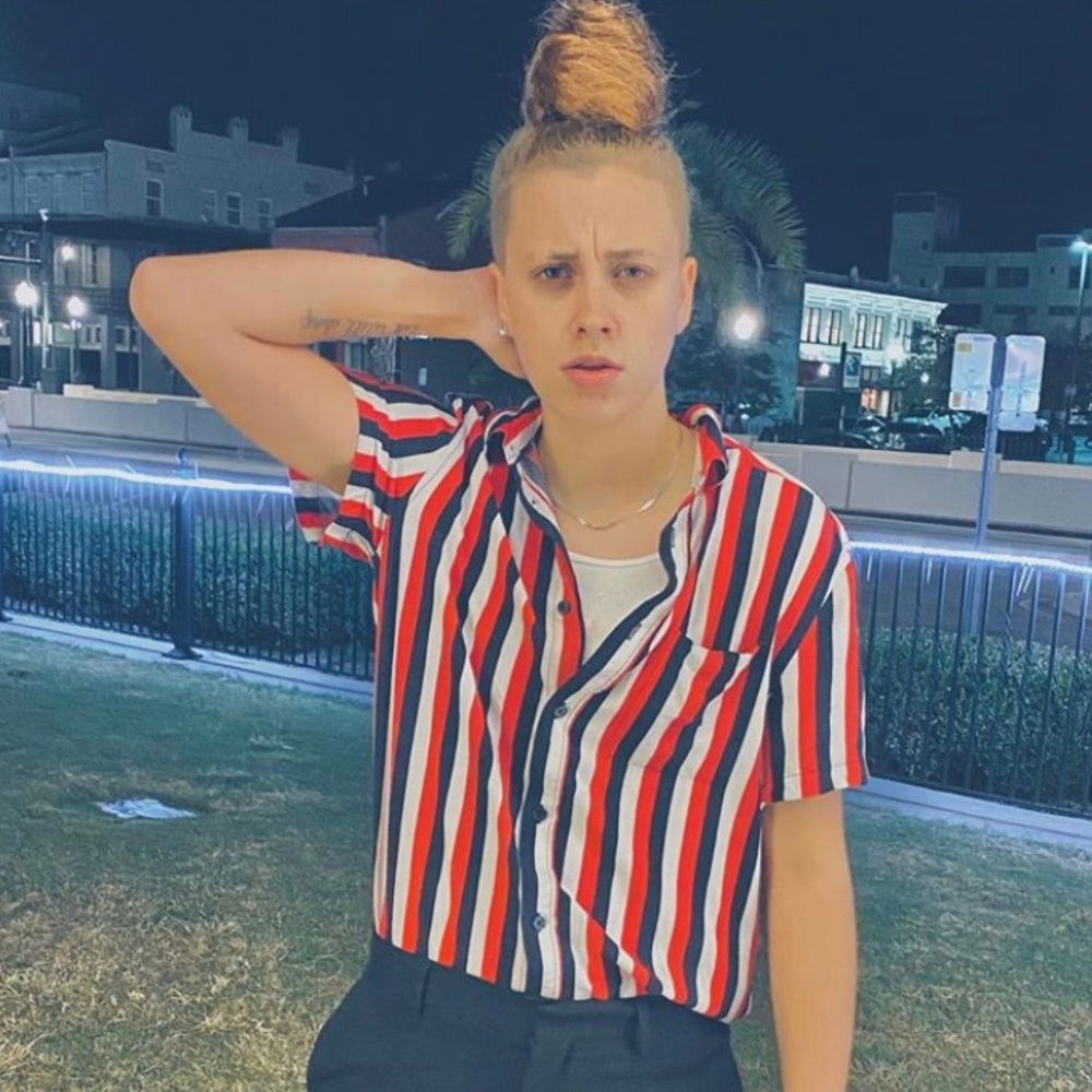 H&M stripped button down